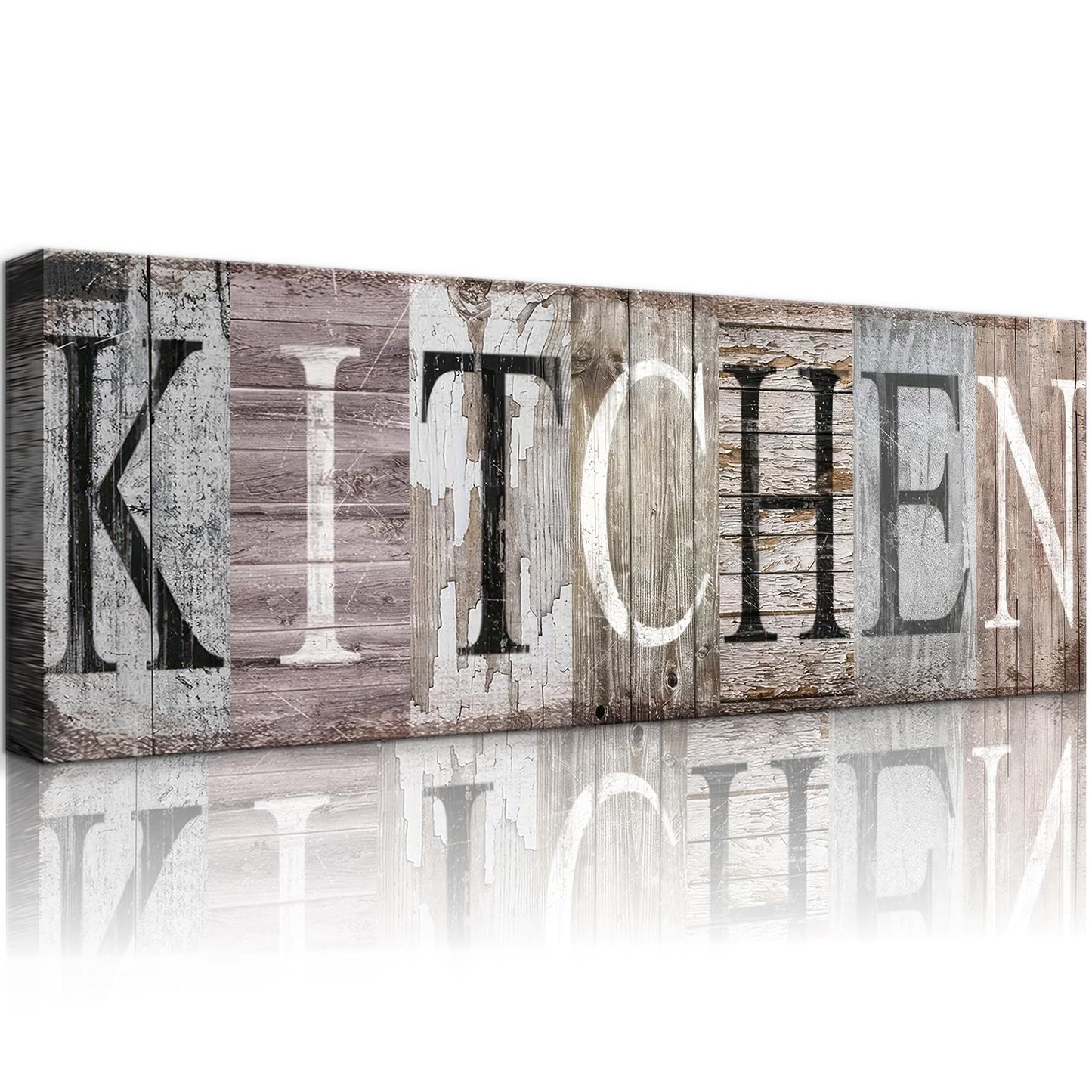 DCMVJHZV Kitchen Signs Canvas Wall Art Rustic Kitchen Wall Decor Retro Farmhouse Sign Print Quotes Painting Picture With Solid Wood Inner Frame Decor Ready to Hang(6"x16")