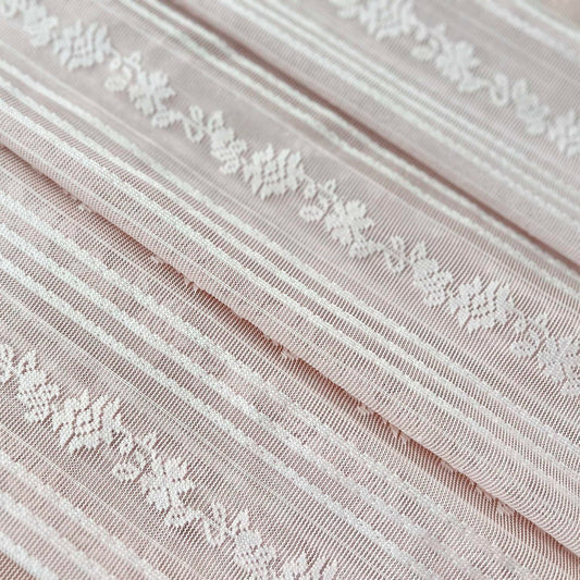 Pink Lace Sheer Curtains with Scallop Ruffle for Girls Room Victorian Rustic Floral Embroidered Voile Curtains Vintage Romantic Light Filtering Window Drapes Rod Pocket Top 2 Panels W39 x L47 Inch