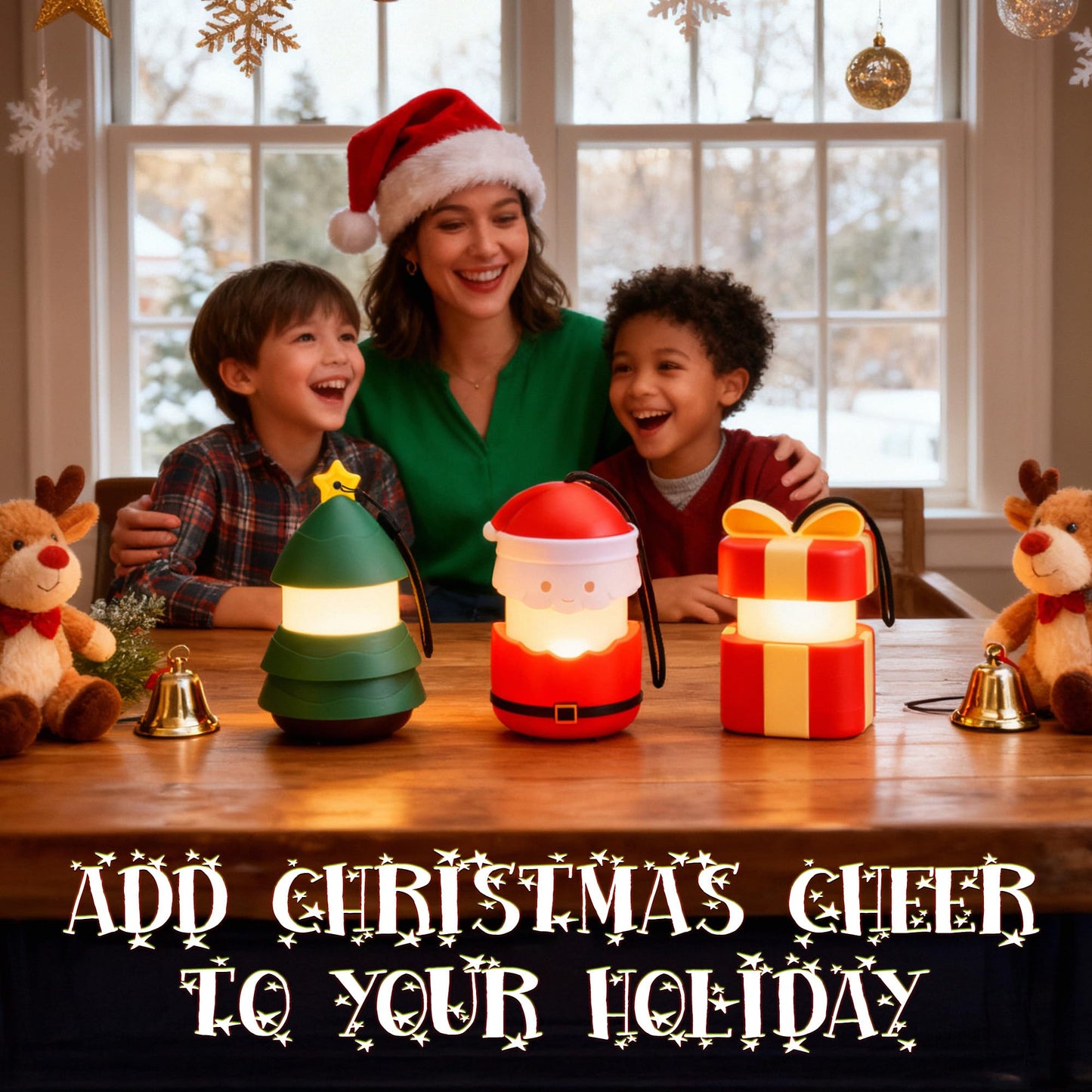 EverBrite Gift Box Lantern 3 Pack, 5 Light Modes Holiday Decoration Presents for Women and Men, AAA Batteries Contained Easter Gift, Fun Night Light Gifts for Kids Indoor & Outdoor