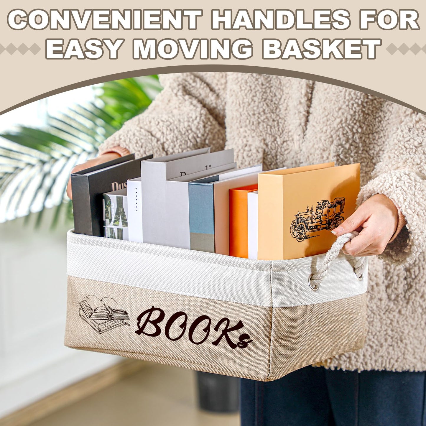 Marsui Book Lover Gifts Books themed Storage Basket Storage Bin Bookish Accessories Bookworm Gift for Club Members Student Teacher Reading Accessories