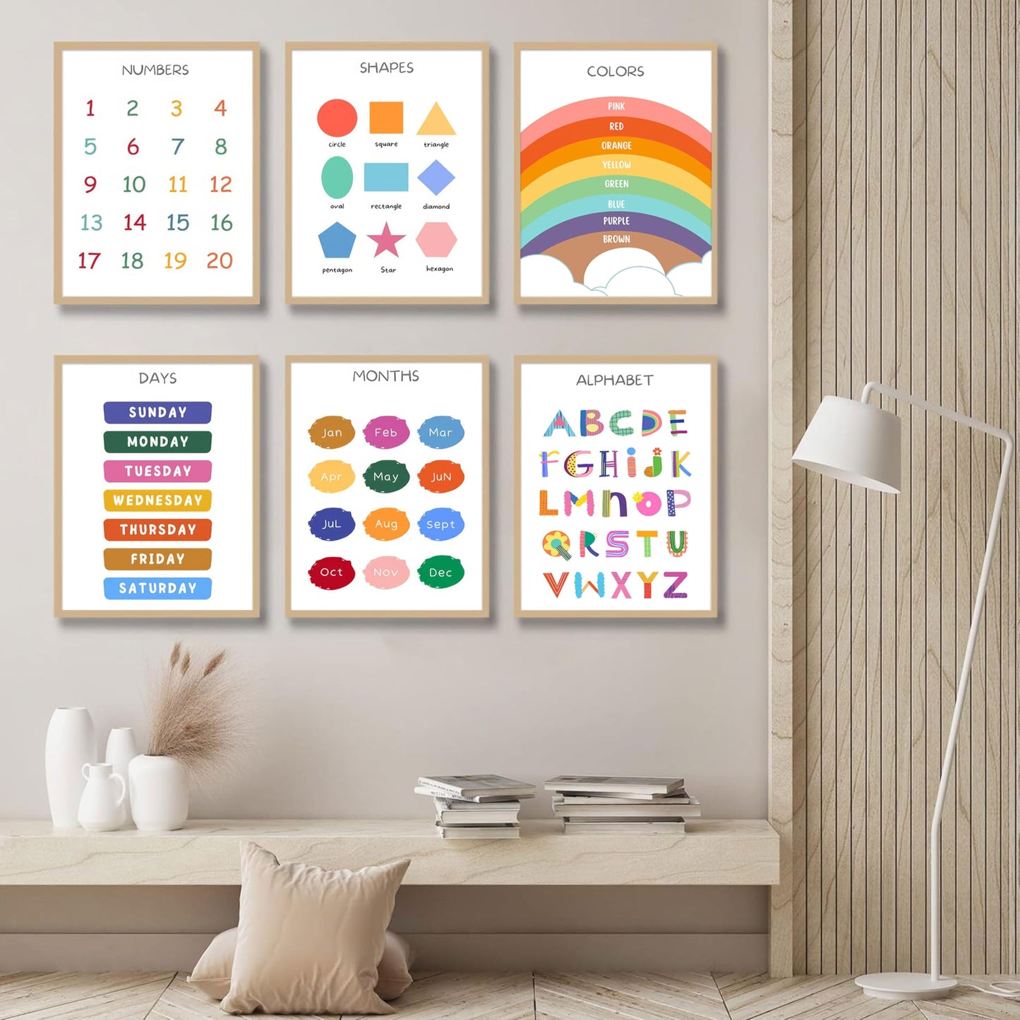 DULASI Educational Posters For Toddlers & Kids - Classroom And Home Learning Wall Art, Educational Poster For Elementary School, Kindergarten, Toddlers Charts 8x10in Unframed
