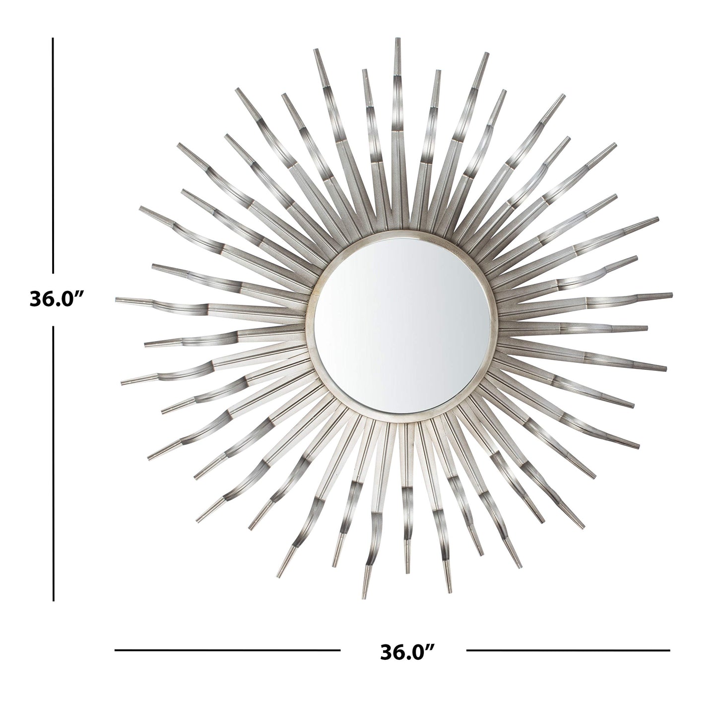 Safavieh Home Naya Gunmetal Sunburst 36-inch Decorative Accent Mirror