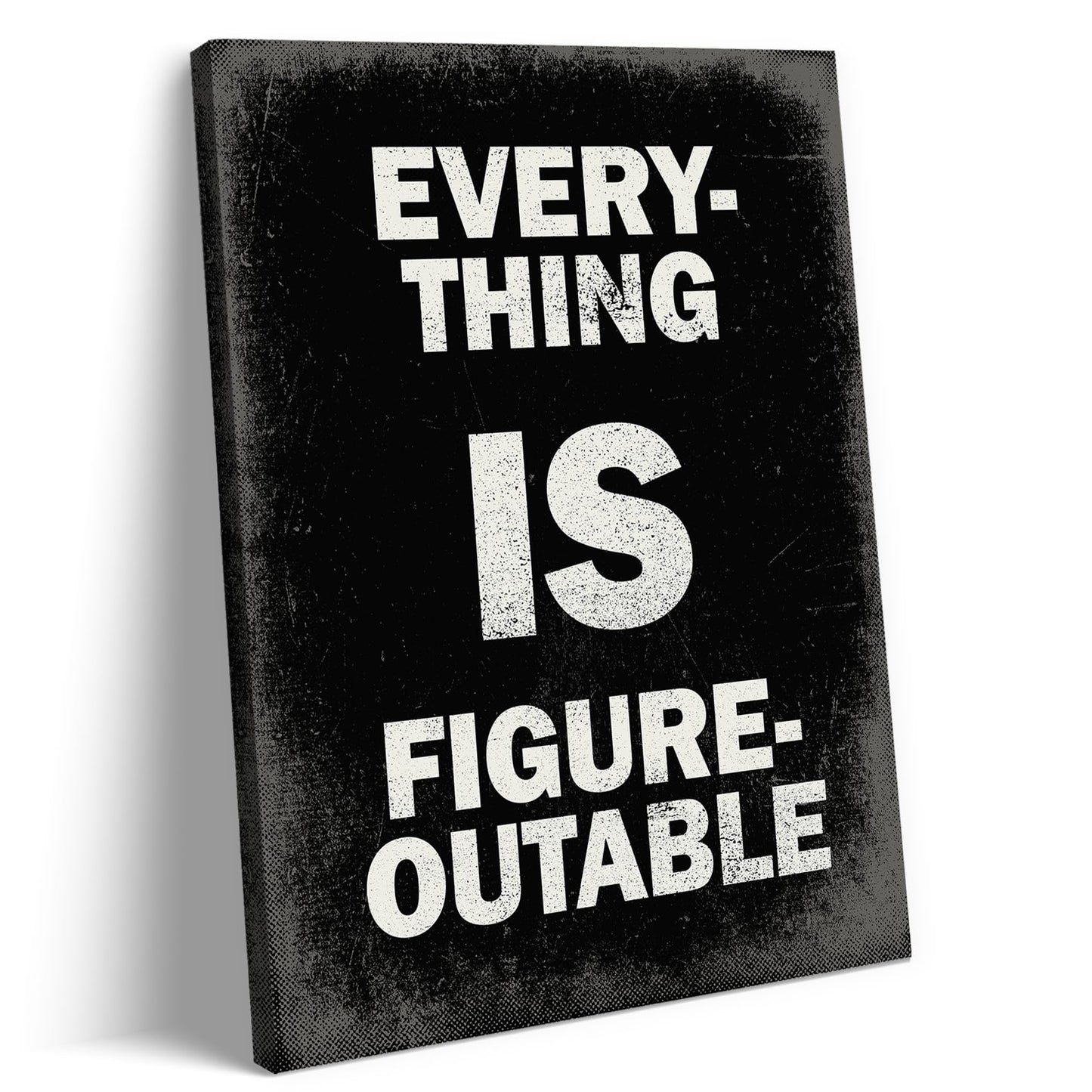 KUCGONHOS Everything Is Figureoutable Wall Art Inspirational Quote Wall Decor Positive Affirmation Canvas Prints Motivational Office Posters Pictures Paintings for Home Office Ready To Hang 12x16in