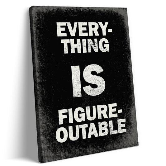 KUCGONHOS Everything Is Figureoutable Wall Art Inspirational Quote Wall Decor Positive Affirmation Canvas Prints Motivational Office Posters Pictures Paintings for Home Office Ready To Hang 12x16in