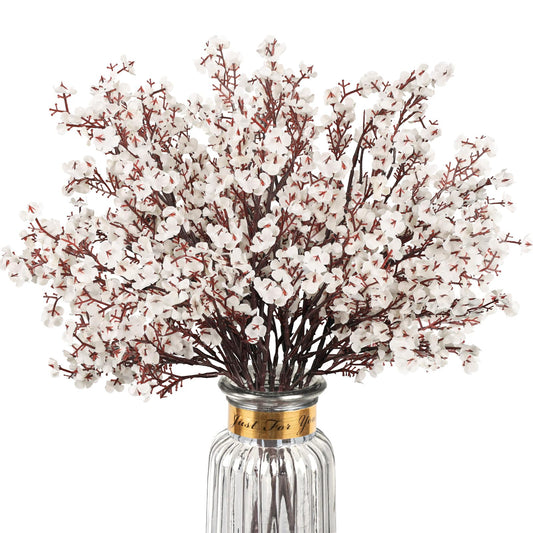 HIAGROW Babys Breath Artificial Flowers, 8 Bundles White Real Touch Fake Flowers Silk Flowers Bulk for Vase Home Office Wedding Spring Indoor Outdoor Centerpiece Table Party Decorations