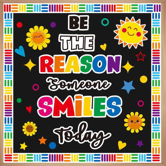 Classroom Bulletin Board Decoration Set Welcome Banner Wall Door Decor Colorful Classroom Decorations for Kindergarten Preschool Elementary Middle School(Be The Reason Someone Smile Today)