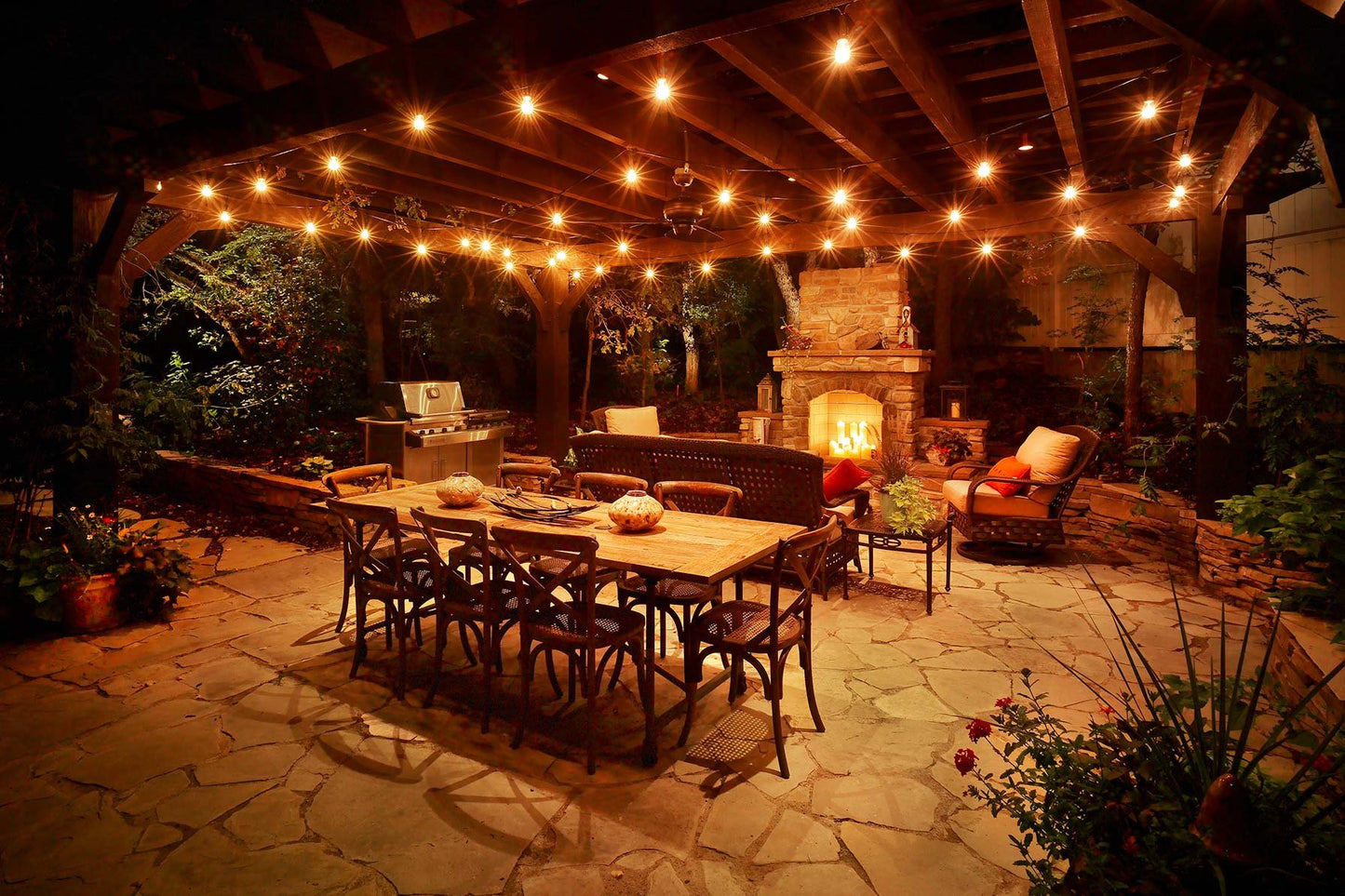 Lampat String Lights, LED 25 Light Bulbs 25Ft G40 Globe String Lights with Bulbs for Indoor/Outdoor Commercial Decor