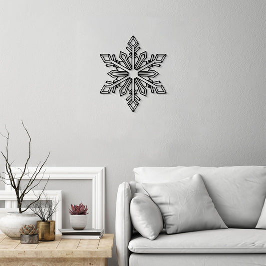 GlintHome Black Metal Wall Art - Minimalist 3D Textured Abstract Ice Flowers Sculptures Wall Art for Living Room Garden Bedroom Office Bathroom Home Decor