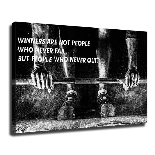 Quotes Wall Art Black and White Weightlifting Pictures Man Bodybuilding Motivational Poster Art Canvas Prints—Suitable for Home Decor in Living Rooms, Bedrooms, Hallways, and More. (08x12 No Framed)