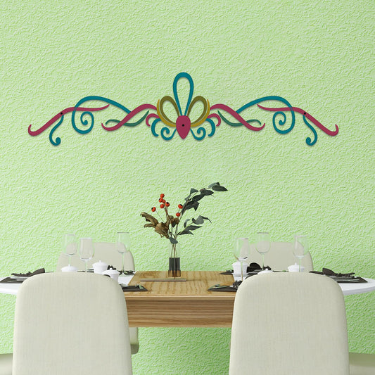 DUOOLN Large Metal Scroll Wall Decor,Long Iron Scroll Vine Wall Art Above,Modern line Wall Hanging Sign, Home Sculpture for Above Door Living Room Office Indoor and Outdoor Decoration-Color 2