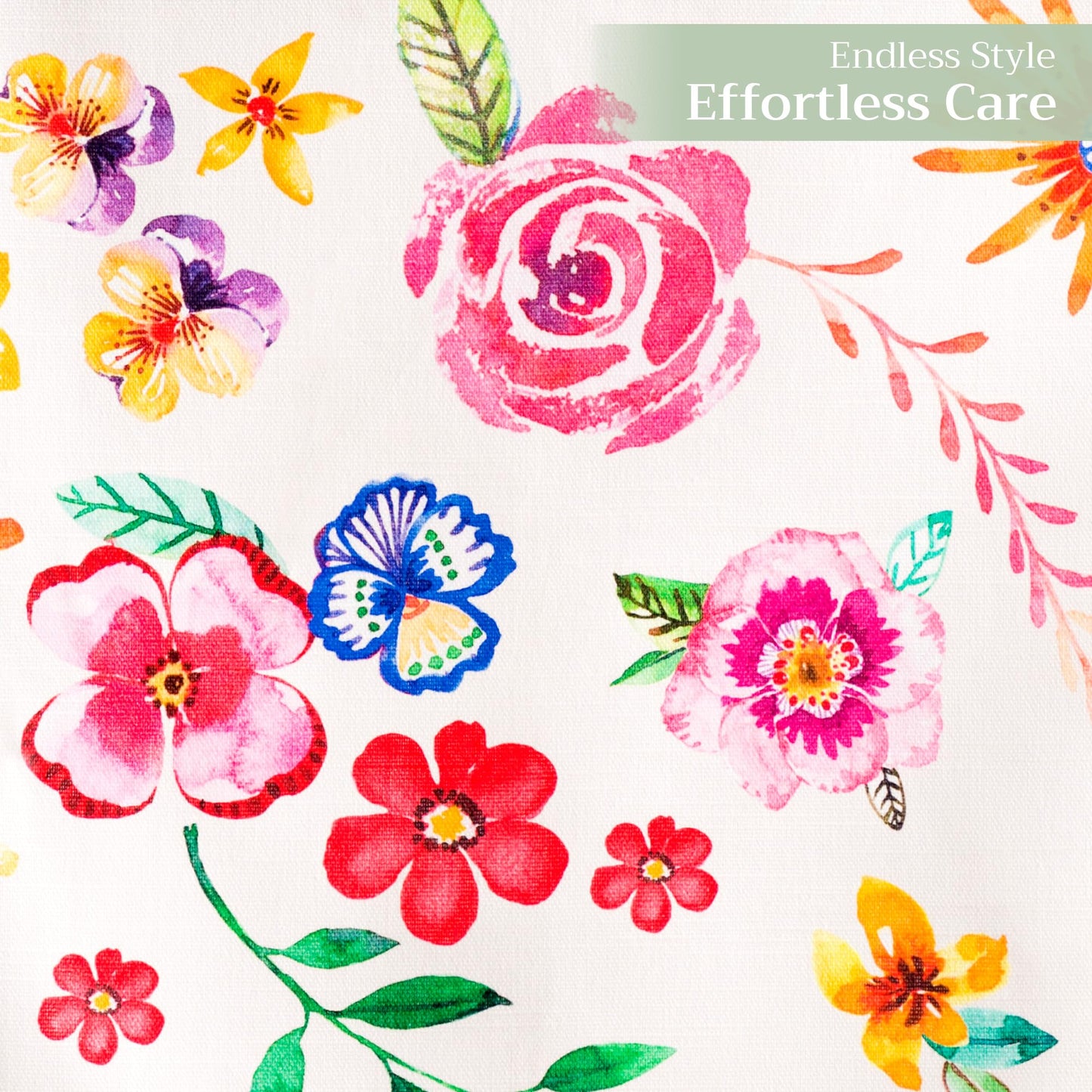 Maison d' Hermine Table Runner 100% Cotton Single Layer Table Runners 108 inches Long Decorative for Home Kitchen Dining Party Gifts for Mothers Day Spring Summer (Happy Florals - Sweety)