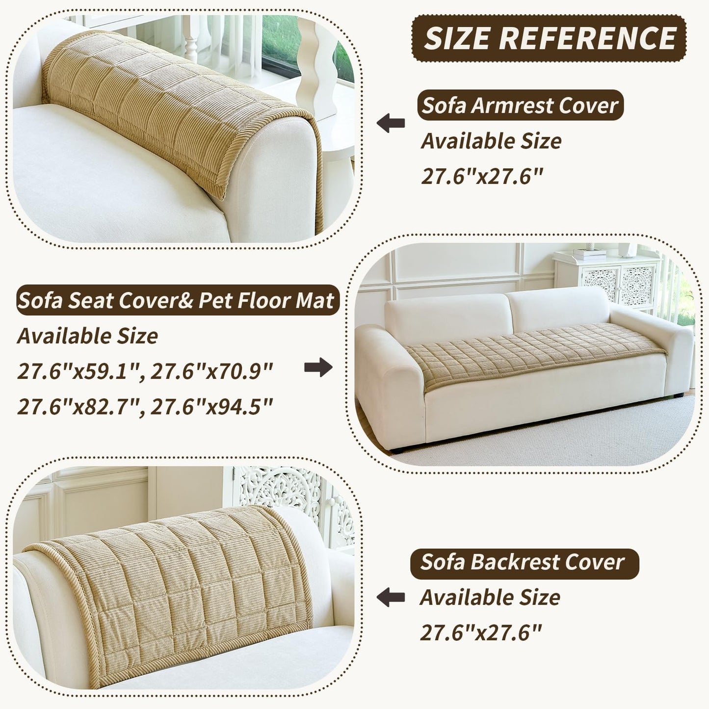 PJLZJFBY Couch Covers for Dogs Washable, Non Slip Couch Covers for Loveseat Sofa Pet Friendly, Soft Fuzzy Sofa Covers for Pet, Dog Couch Cover Furniture Protector(1PC,Light Brown,27.6"x27.6")
