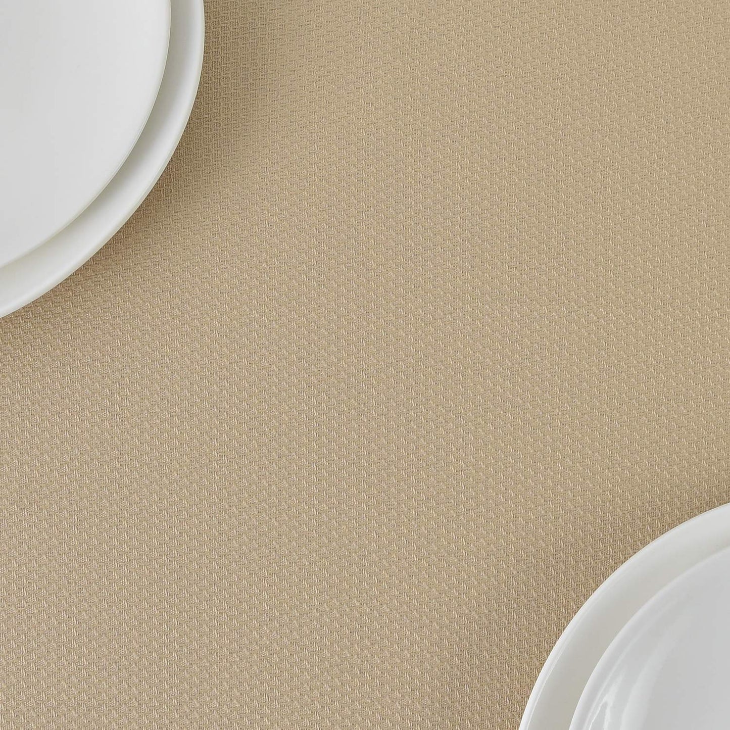 maxmill Rectangle Textured Tablecloth Waterproof Spillproof Wrinkle Free Table Cloth, Kitchen Dining Tabletop Decoration, Fabric Table Cover for Outdoor and Indoor Use, 52 x 70 Inch, Beige