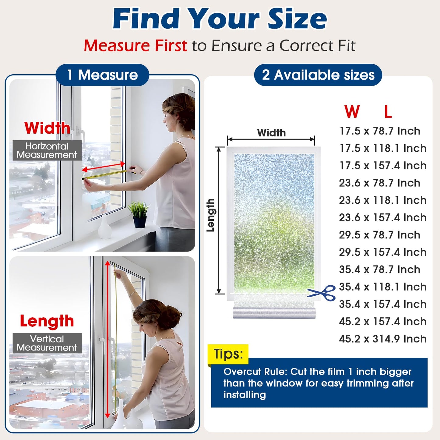 Borskyn Frosted Glass Window Privacy Film with Ice Vein Texture, Static Cling UV Blocking Removable Covering, Decorative Frosting Film for Home Office Bedroom Door, Clear, 17.5 x 78.7 Inches