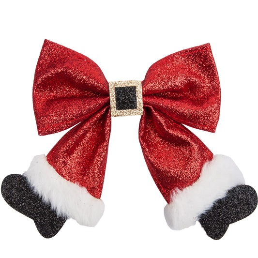 Christmas Hair Clips， red christmas sparkly bow hair clip，Christmas Hair Accessories for Girls Women Costume Accessory Xmas Party Gifts