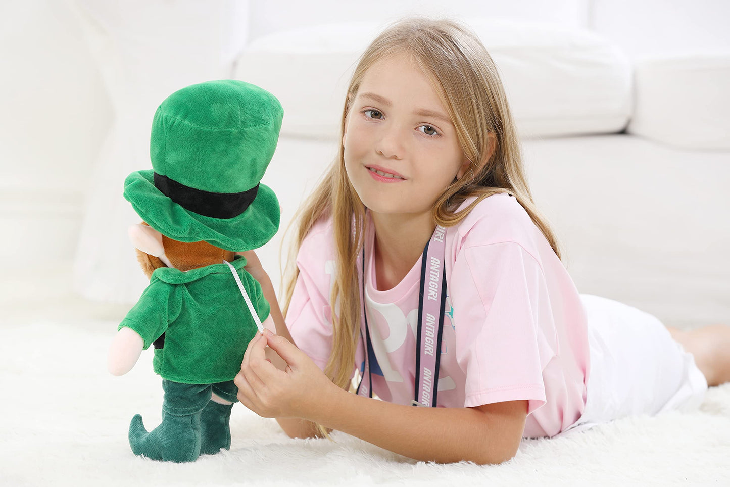 illuOKey Leprechaun Plush Doll Toy for Kids, St Patricks Day Decorations, 16 Inches
