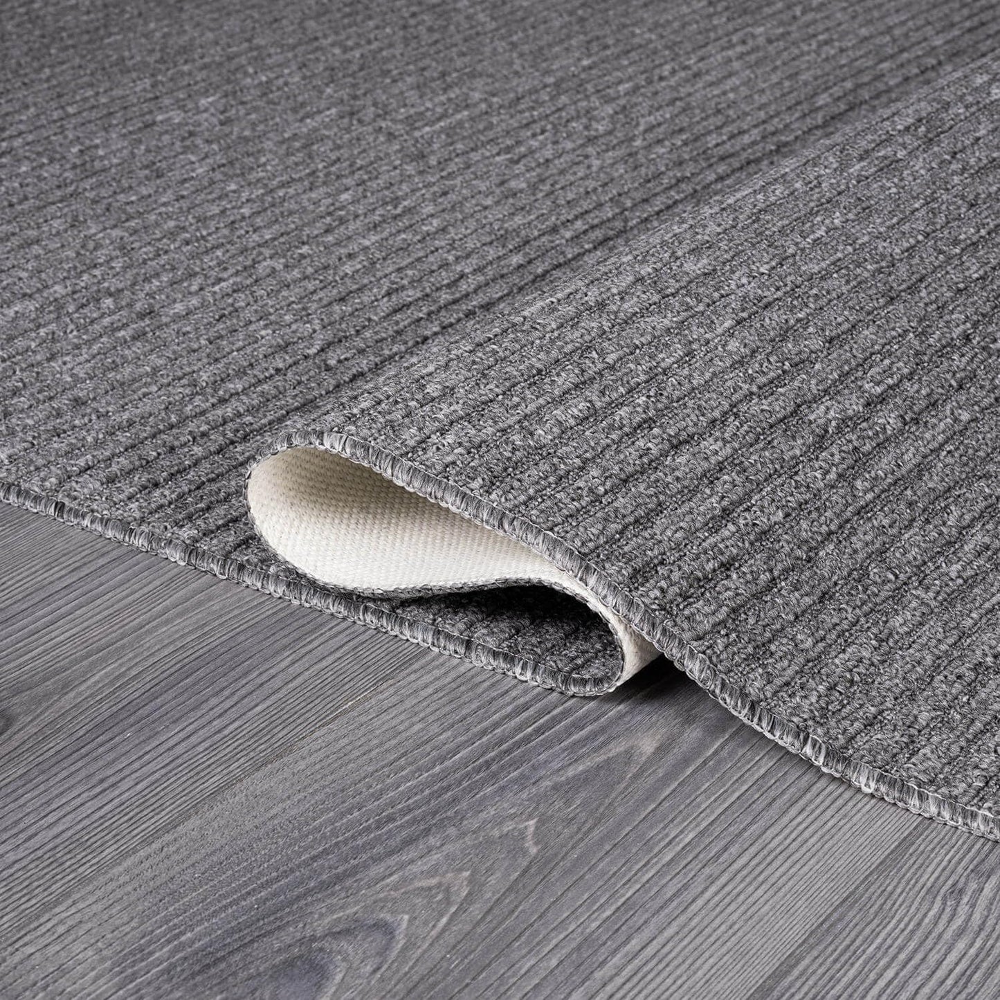 Beverly Rug Non-Slip Modern Entry Rug 2x3 Solid Traditional Rubber Backing Machine Washable Soft Thin Indoor Area Rugs for Living Room Stain Resistant Non Shedding Casual Carpet (2 x 3 Gray)