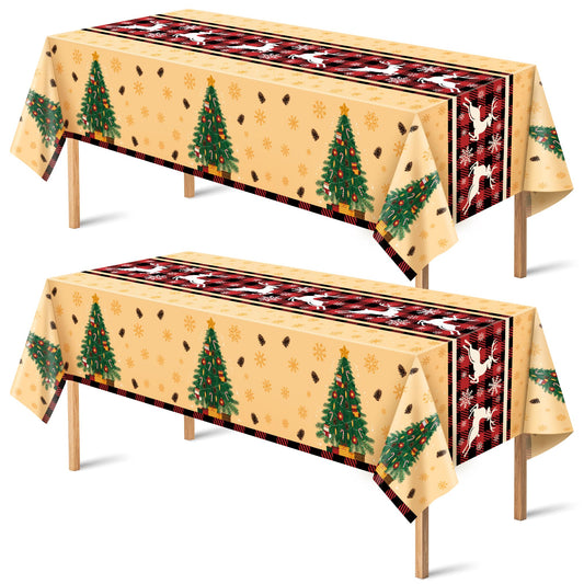 OHOME Christmas Party Decorations - Christmas Tablecloth | Xmas Decorations Party Favors Supplies for Door Table Decor Backdrop Banner Indoor Outdoor,2 Pack