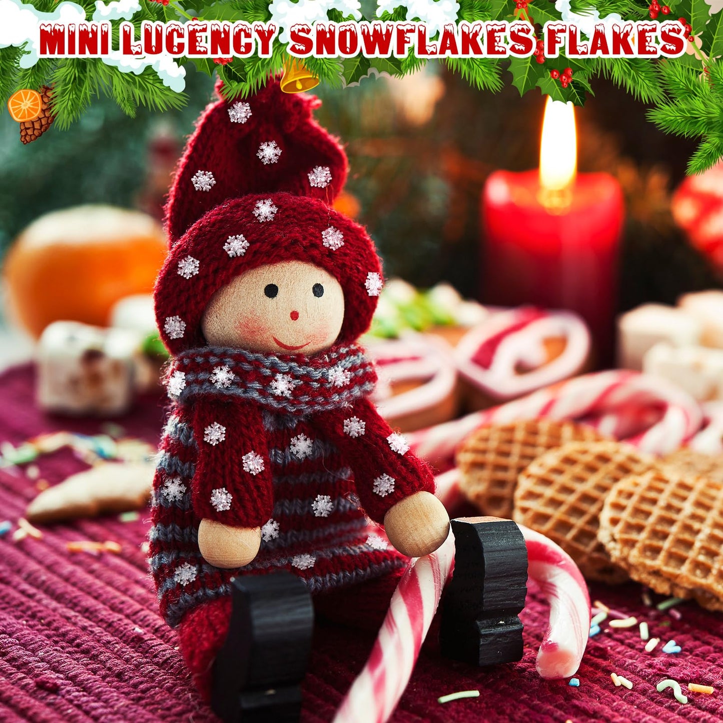 Knitgrip 150 Pcs Mini Snowflake for Craft 0.35 Inch Small Resin Xmas Embellishment Tiny Snowflake Ornaments Little Craft Pieces for Christmas Winter Party DIY Decor(Clear)