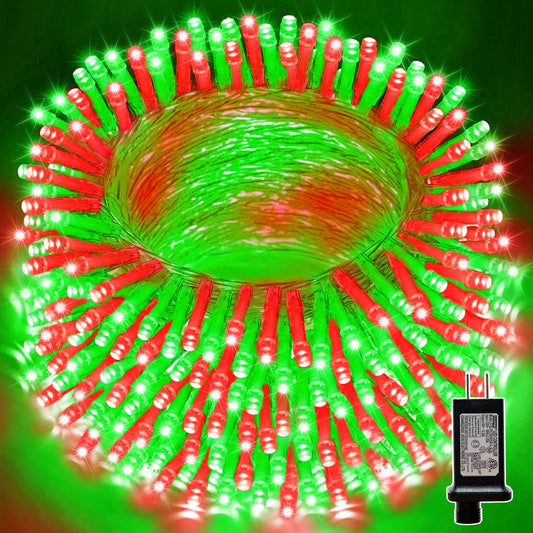 LAMPHOME Red and Green Christmas Lights, 66ft 200 LED String Lights,16 Modes Twinkle Fairy Light Plug in Waterproof for Indoor Outdoor,Christmas Tree Light for Holiday,Wedding Party,Xmas Decor