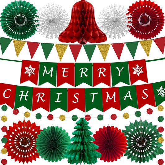 Christmas Party Decorations Christmas Decoration Set, Merry Christmas Banner, Paper Christmas Hanging Decorations - Christmas Party Decorations - Christmas Decorations Indoor Home Decor