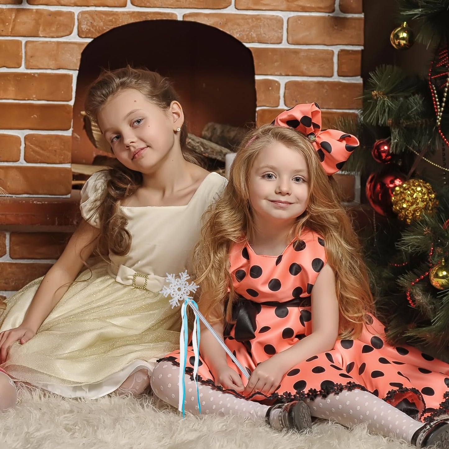 Gejoy Winter Snowflake Wand Silver Snowflake Magic Wand Winter Flake Theme Winter Wand Princess(12 Pcs)