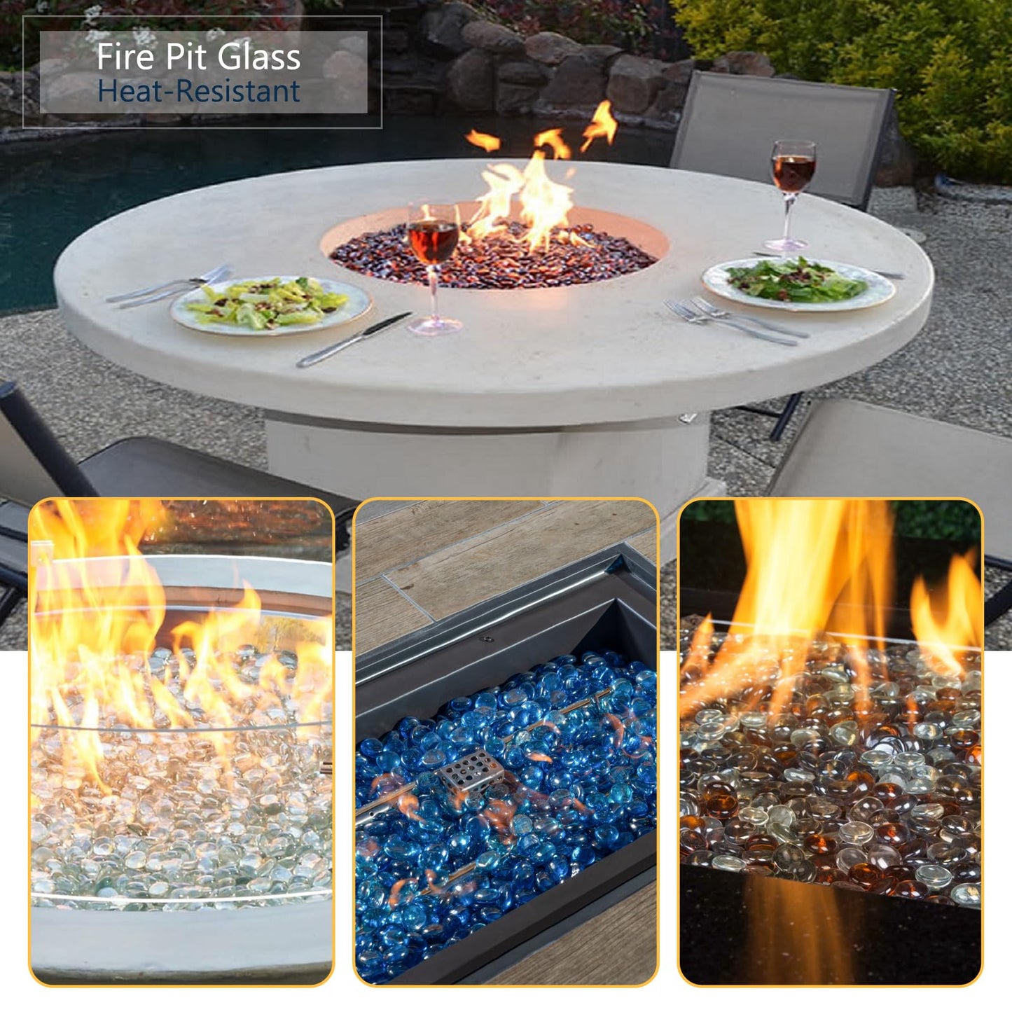 Ismosm Flat Glass Marbles 2LB, High-Luster Glass Vase Filler Beads, Translucent Glass Pebbles for Vases, Crafts, Fire Pit Glass, Aquarium Decorations, Centerpieces, Landscaping