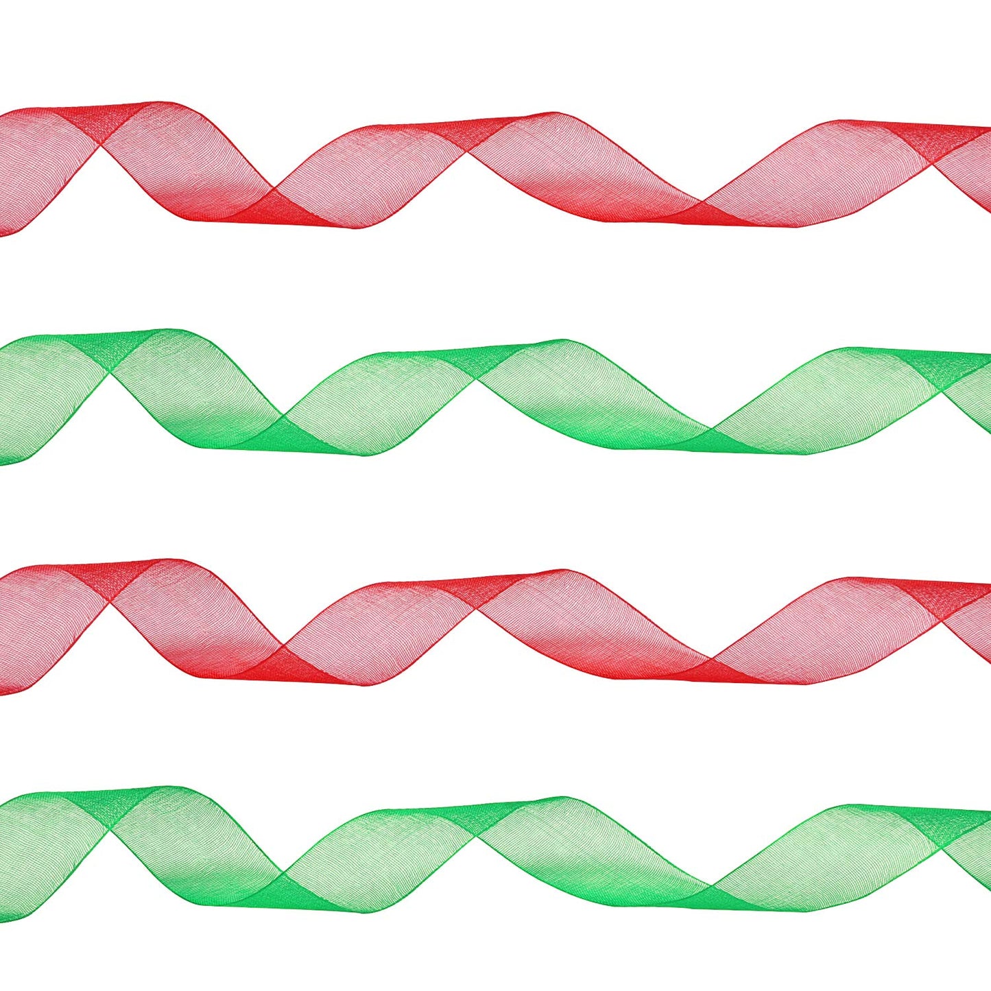 Livder 4 Rolls 200 Yard Christmas Red Green Organza Ribbons for Gift Wrapping, Room Decoration
