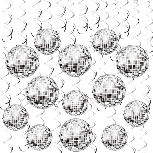 54 Pieces Disco Party Decorations Disco Ball Hanging Swirls 70s Party Hanging Swirls Ceiling Decor for Disco Fever Party 70s Hippie Birthday Party Favors Supplies