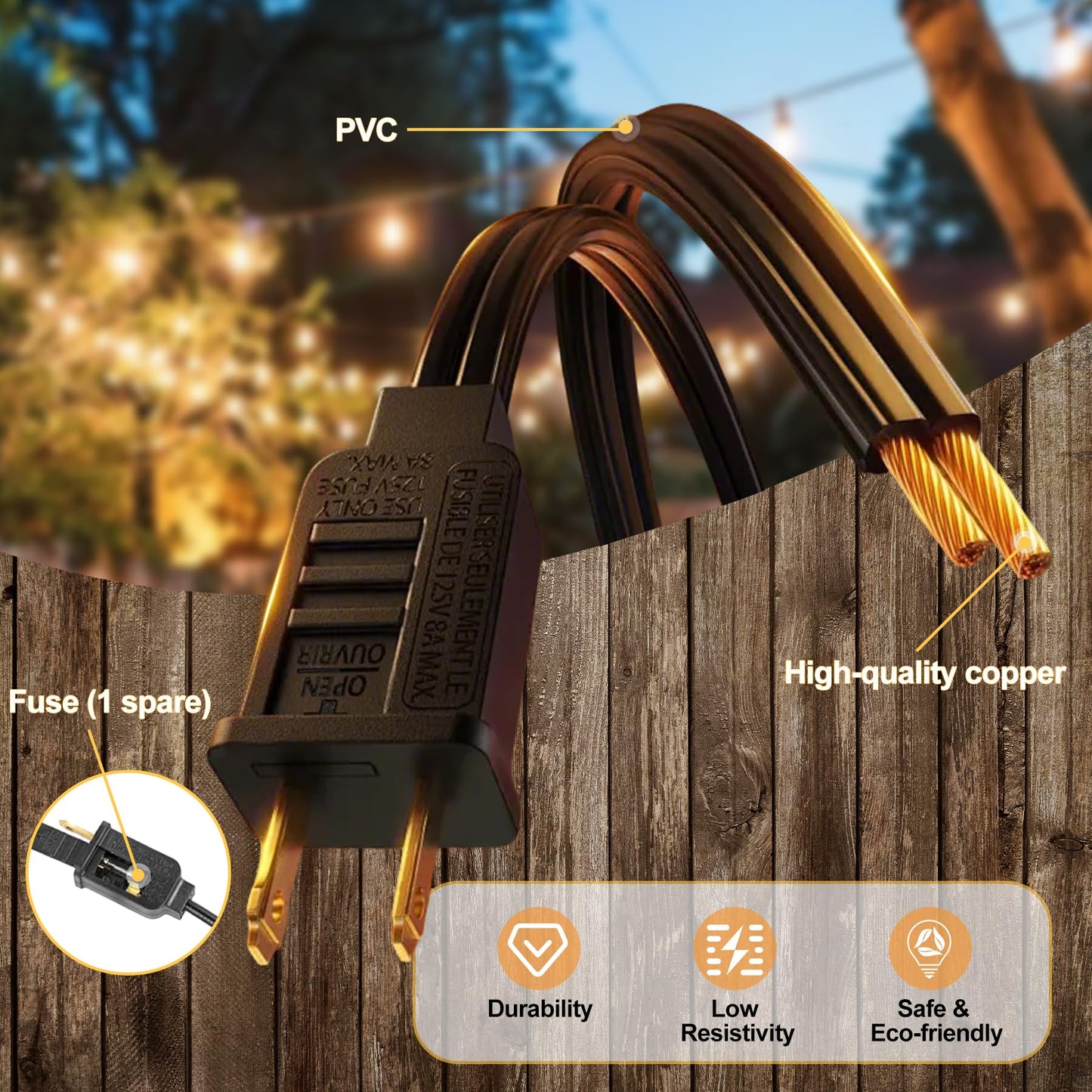 UOLOB ‌Outdoor String Lights 25FT, Waterproof Patio Lights with 12+1 G40 Shatterproof Bulbs, Connectable Hanging Outdoor Lights for Backyard, Garden, Porch, Gazebo, Party Decor