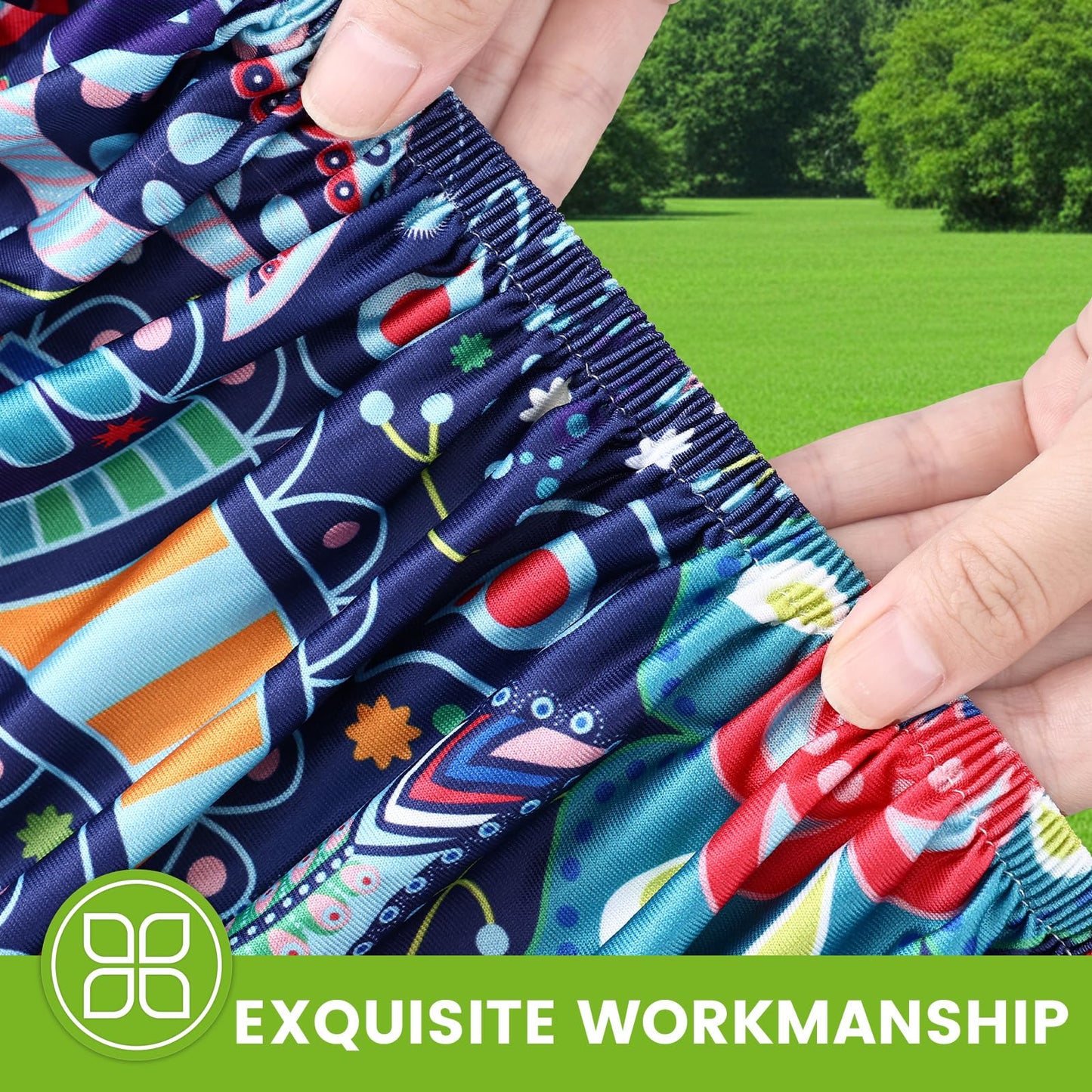 Smiry Spandex Fitted Tablecloth for 6 Foot Rectangle Tables, Washable Picnic Table Cover with Elastic, Stretch Reusable Table Cloth for Outdoor, Camping, Dining & Kitchen (Paisley, 30"x72")