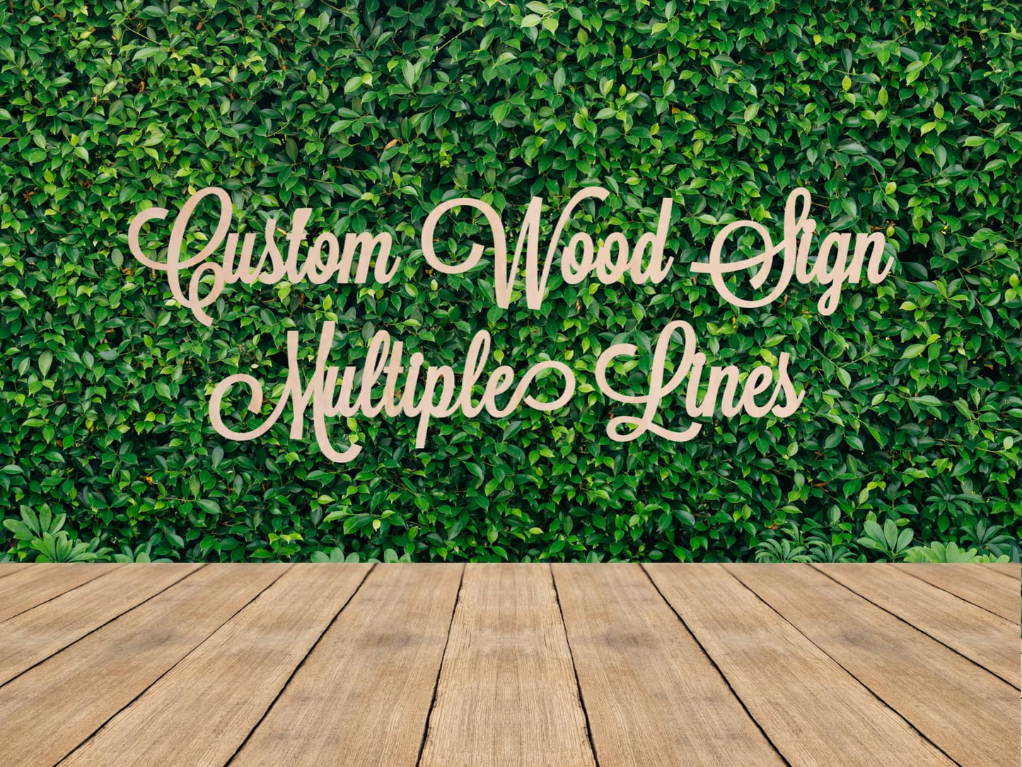 Personalized Wood Sign, Laser Cut. Select Favorite Font, Size and up to 3 Lines per Size. Live Preview.