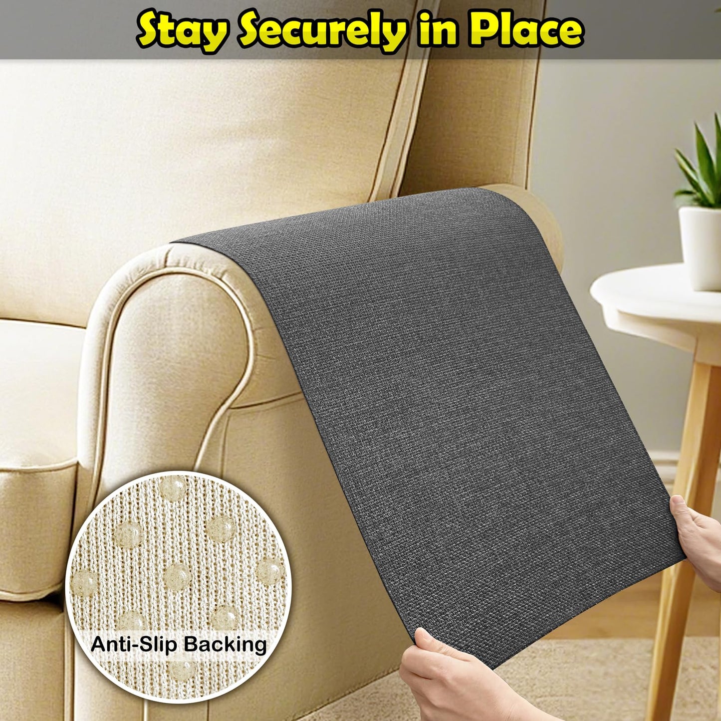 Couch Arm Covers, Waterproof Armrest Cover for Sofa, Armchair, Loveseat, Non-Slip Recliner Arm Cover, Sofa Arm Covers, Headrest Covers, Arm Chair Covers Set of 2 (Dark Gray, 24"×20")