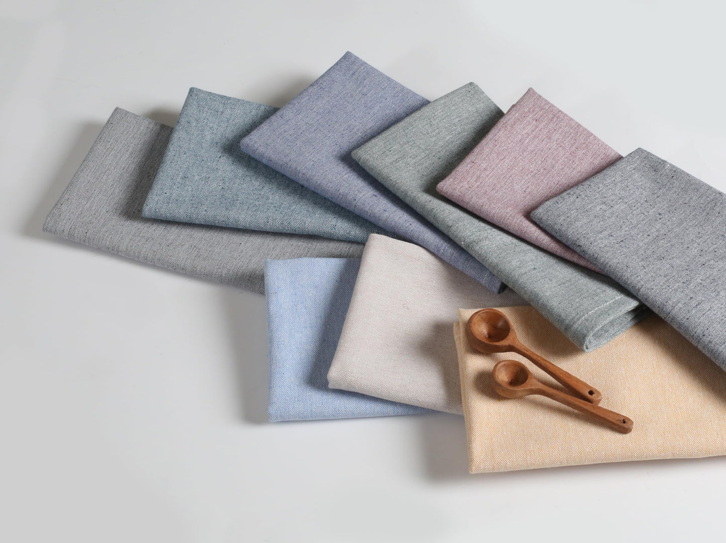 Native Fab Solid Cloth Napkin Set of 12, 100% Chambray Cotton, Washable, Reusable Dinner Cloth Napkin 17x17 inches, Table Decor Napkins for Dinner, Events, Sky Blue
