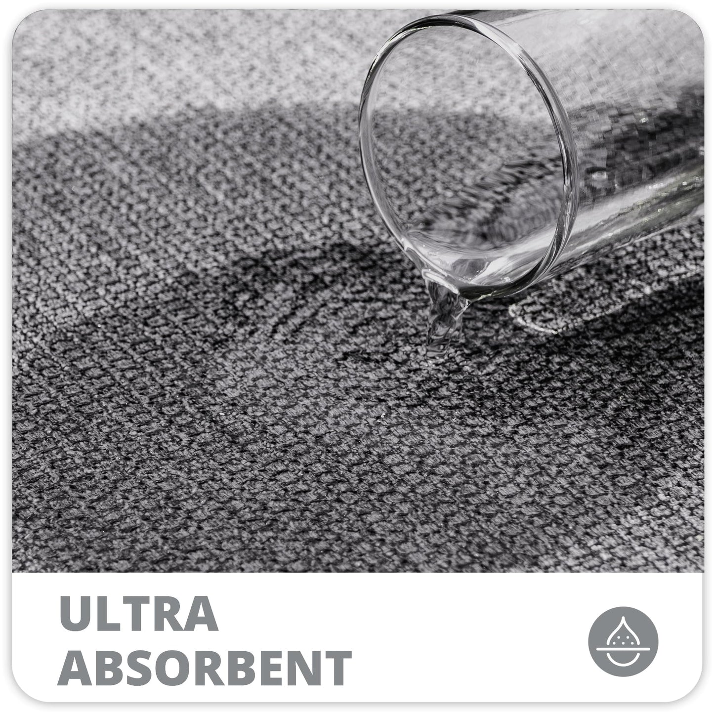 Bath Mat,Ultra Thin Bathroom Rugs,Rubber Bath Mats for Bathroom,No Slip Bath Rugs,Quick Dry,Machine Washable,Low Pile,Absorbent,Shower Outside,Sink,Home Decor Accessories.Grey,1'5"x2'3"(17x27Inch)