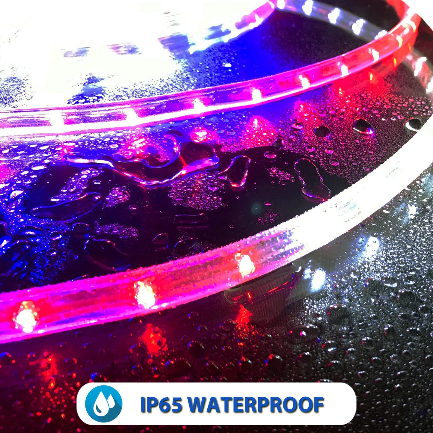 LED Rope Lights 30Feet 324LEDs 120V Waterproof for Indoor Outdoor use IP65 for Party,Camping,Backyard,Fence,Fallway,Stairs,Pond,X'Mas Decoration,Patriot,Independence Day,4th of July(Red white blue)