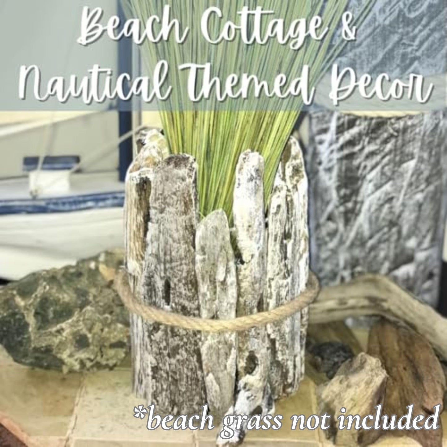 Ponderosa Farm & Outdoor Handcrafted Driftwood Vase, Flower Vase, Beach Coastal Decor, Wedding Centerpiece, Nautical Theme, Rustic Style, Bohemian Chic, Farmhouse
