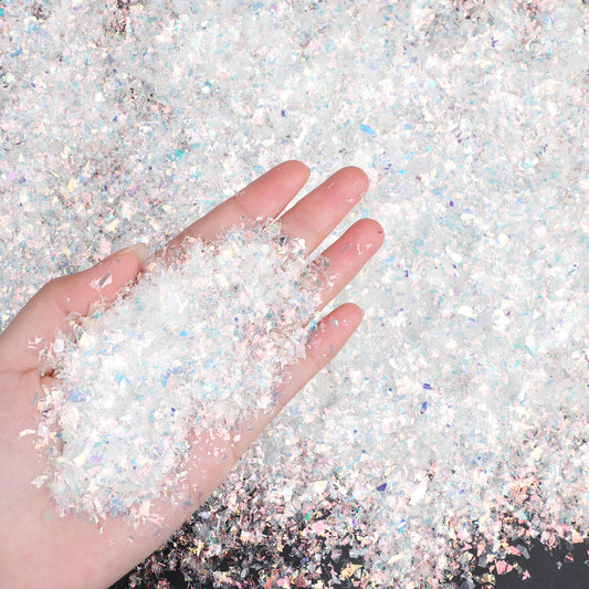 CCINEE Christmas Artificial Flake Fake Snow Twinkles Fake Snow Decoration Powder Filler Craft Sparkling Snow for Christmas Party Holiday Decoration(White,200 g)
