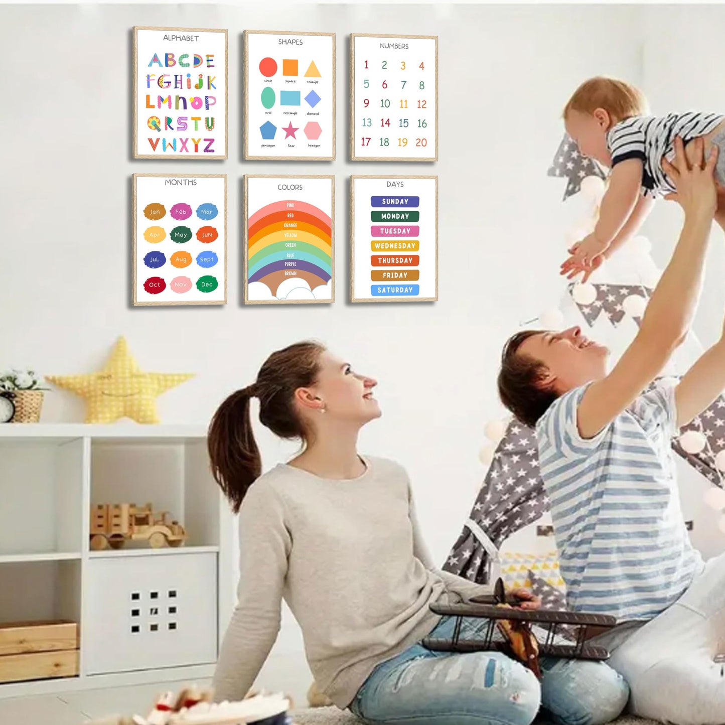 DULASI Educational Posters For Toddlers & Kids - Classroom And Home Learning Wall Art, Educational Poster For Elementary School, Kindergarten, Toddlers Charts 8x10in Unframed