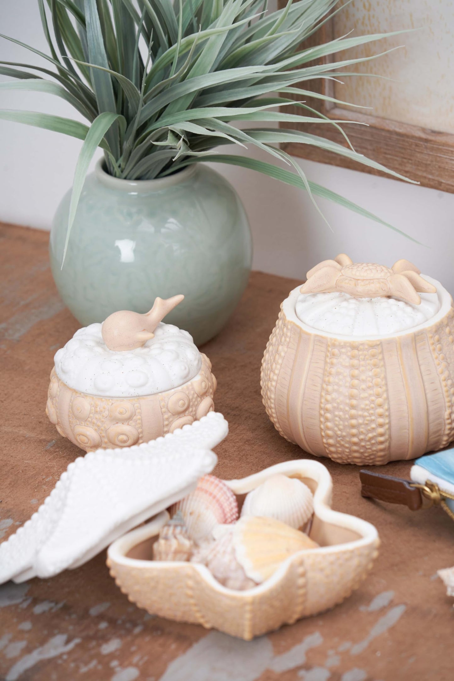 cnfei Porcelain Coastal Style Small Bowl - Food Serving and Decoration - Handmade, Dishwasher Safe, Microwaveable