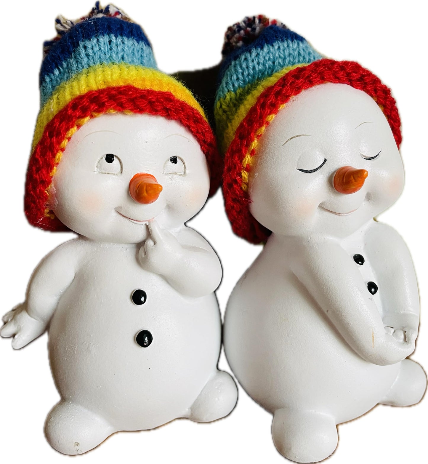 khevga Christmas Decorations Indoor - Christmas Decoration Figures Snowman Set of 4 Rainbow