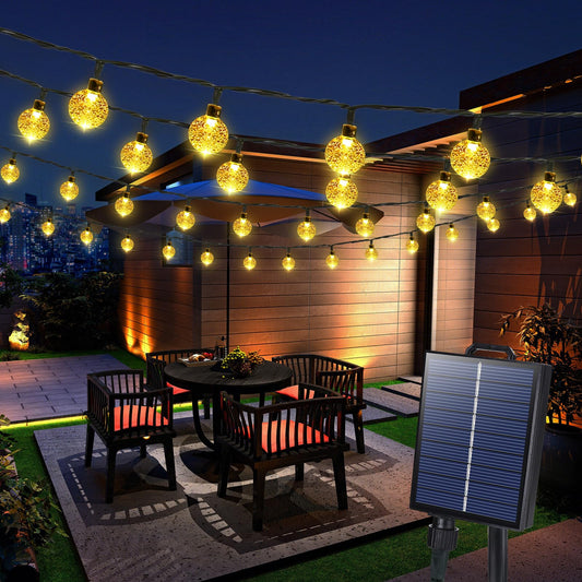 Joomer Solar String Lights Outdoor, 65FT 100LED Globe String Lights 8 Lighting Modes, Waterproof Solar Powered Patio Light for Garden Yard Porch Wedding Party Outdoor Decor (Warm White)