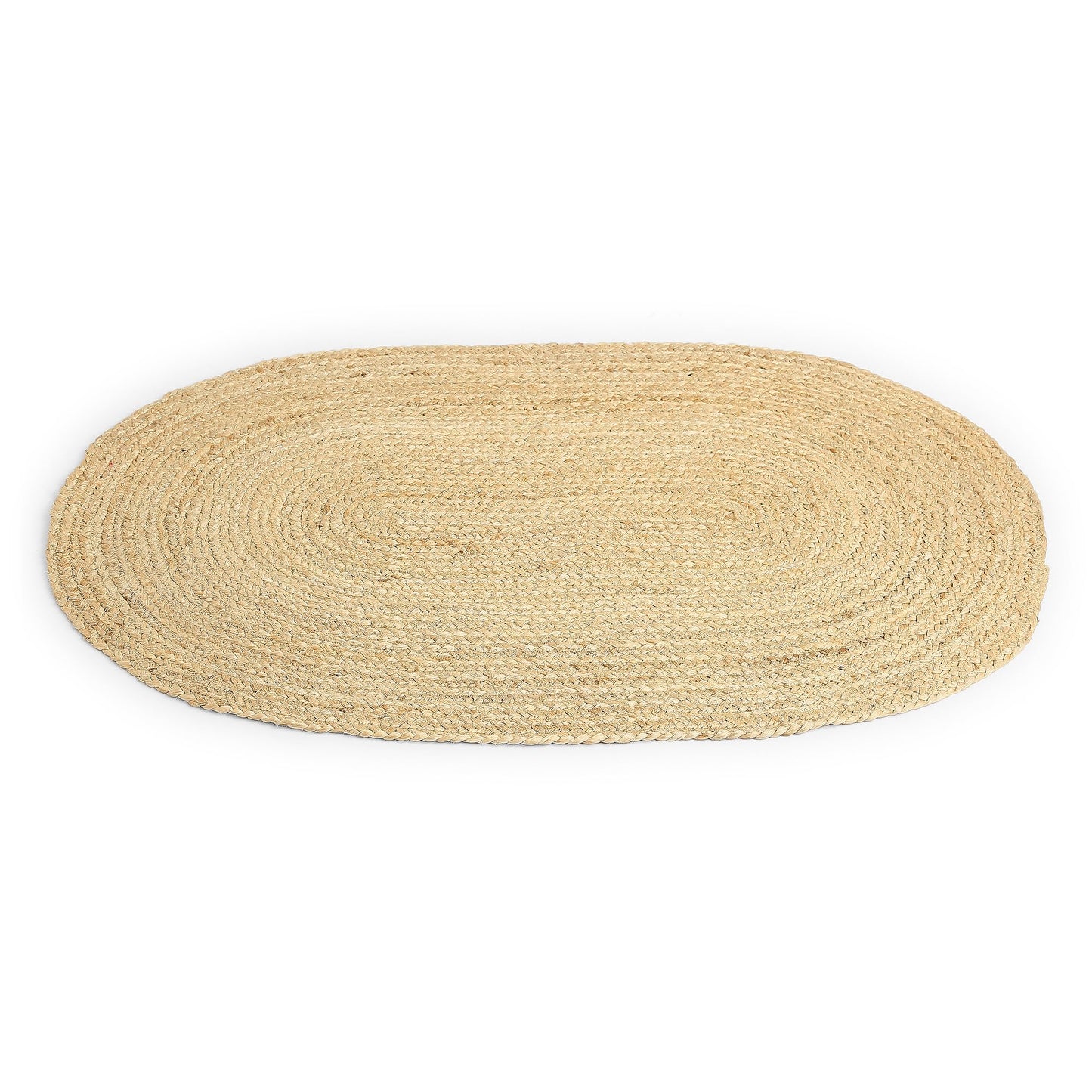 · REDEARTH · Oval Area Rug - 2'x3' Braided Natural Jute with Non-Skid Backing - Handwoven Boho Rug for Bedroom, Kitchen, Living Room - Farmhouse Aesthetic Home Decor - Durable Handmade Rug