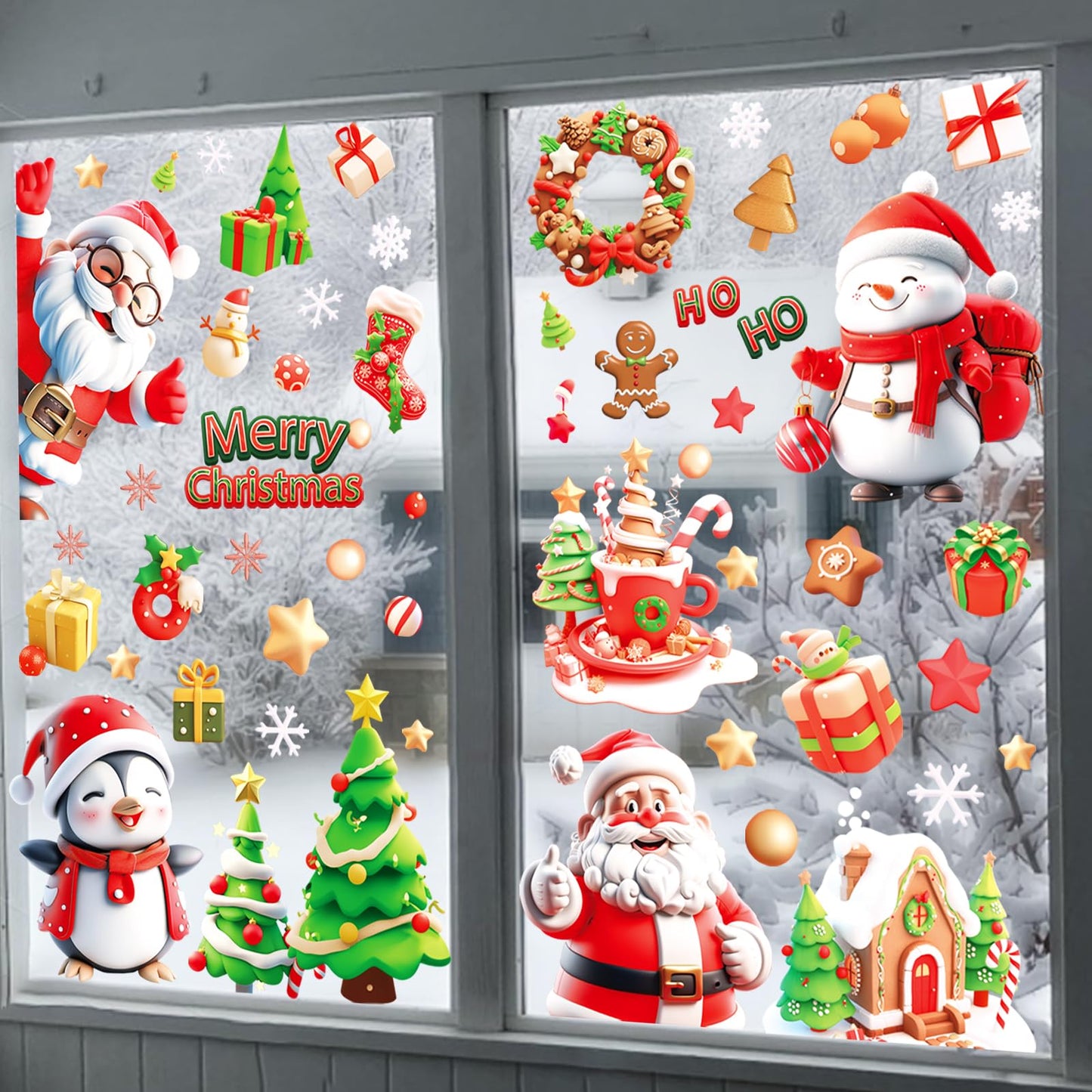 Christmas Clings and Xmas Decals for Window Decorations