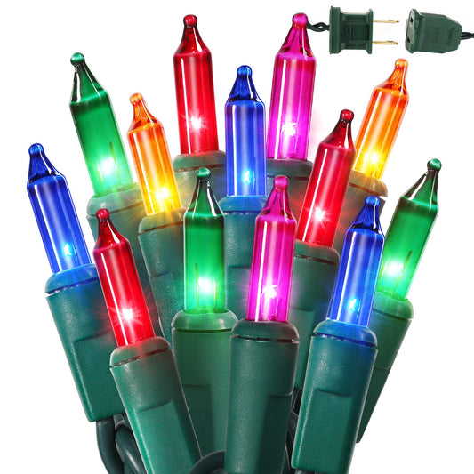 BrizLabs Multicolored Christmas Lights, 69.6ft 300 Count Connectable Christmas Tree Lights, 120V UL Certified Incandescent Light String, Mini Xmas Light for Indoor Xmas Holidays Home Decoration