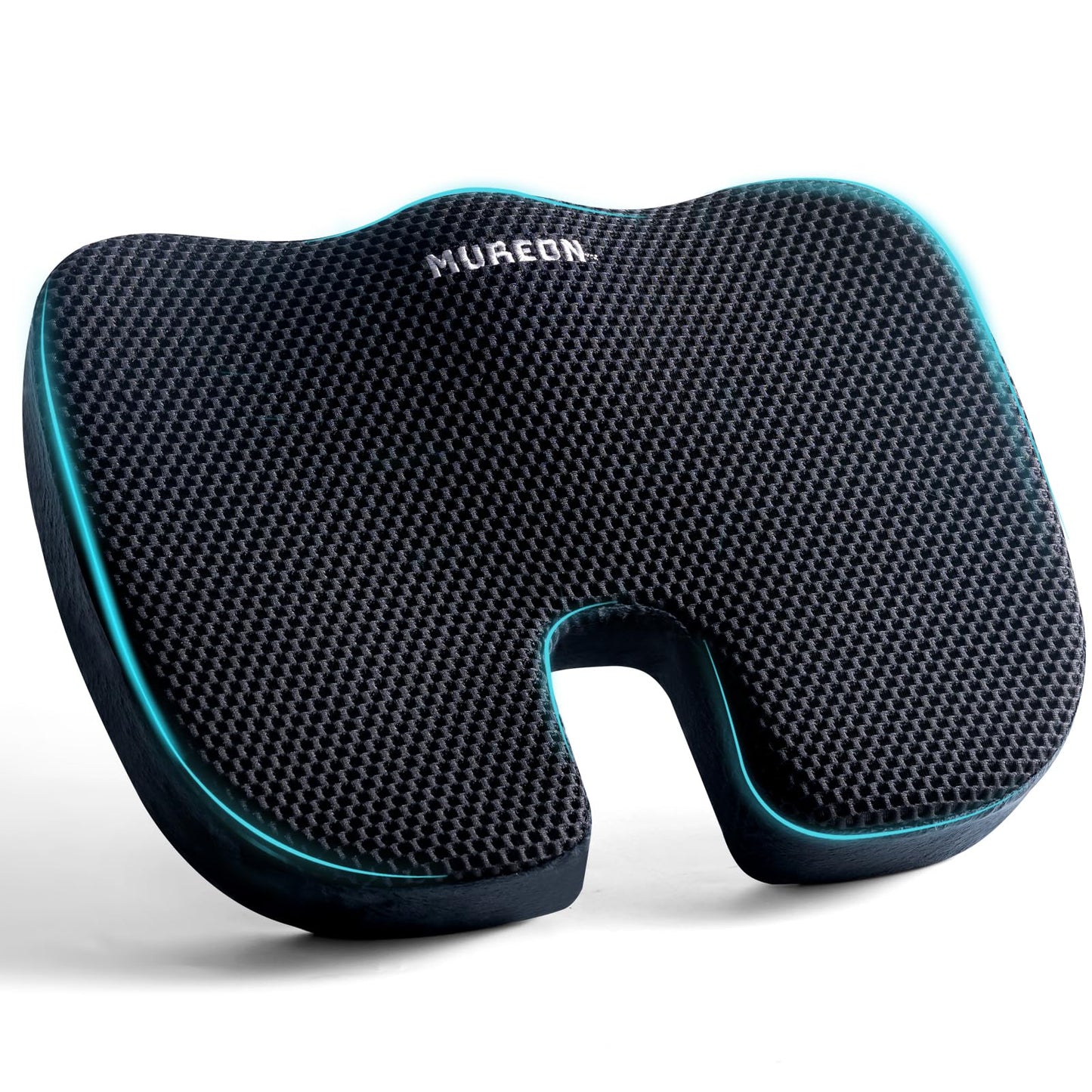 Mureon Seat Cushion for Office Chairs, Large Memory Foam Cushion for Car, Pressure Relief Ergonomic Chair Cushion with Non-Slip Cover for Soft Support for Hip All Day Comfort - Black
