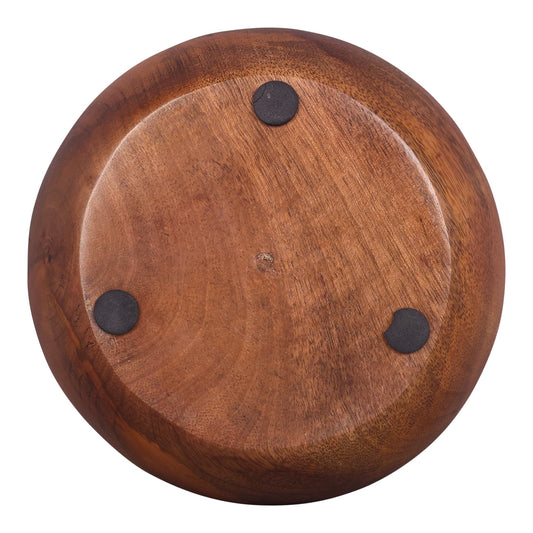 GoCraft Wooden Bowl with Matte Finish – Handcrafted Mango Wood Serving Bowl for Salads, Snacks & Décor – Rustic & Minimalist Kitchenware