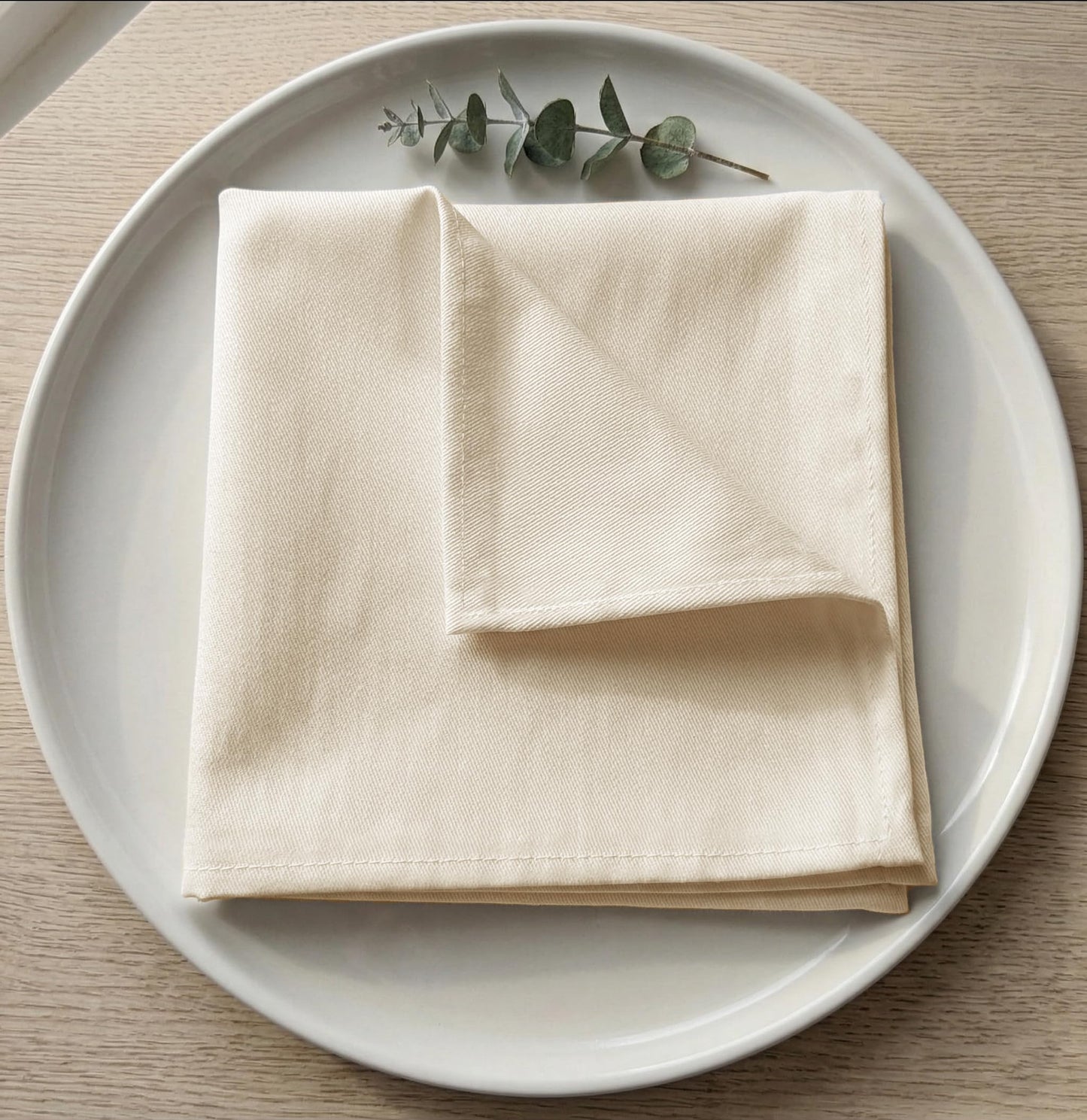 Palisa Almond Beige Polyester Cloth Dinner Napkins Pack of 12 | 18x18 Inch Reusable & Washable Table Linen Napkins for Everyday Use Wedding Parties Banquet & Hotel