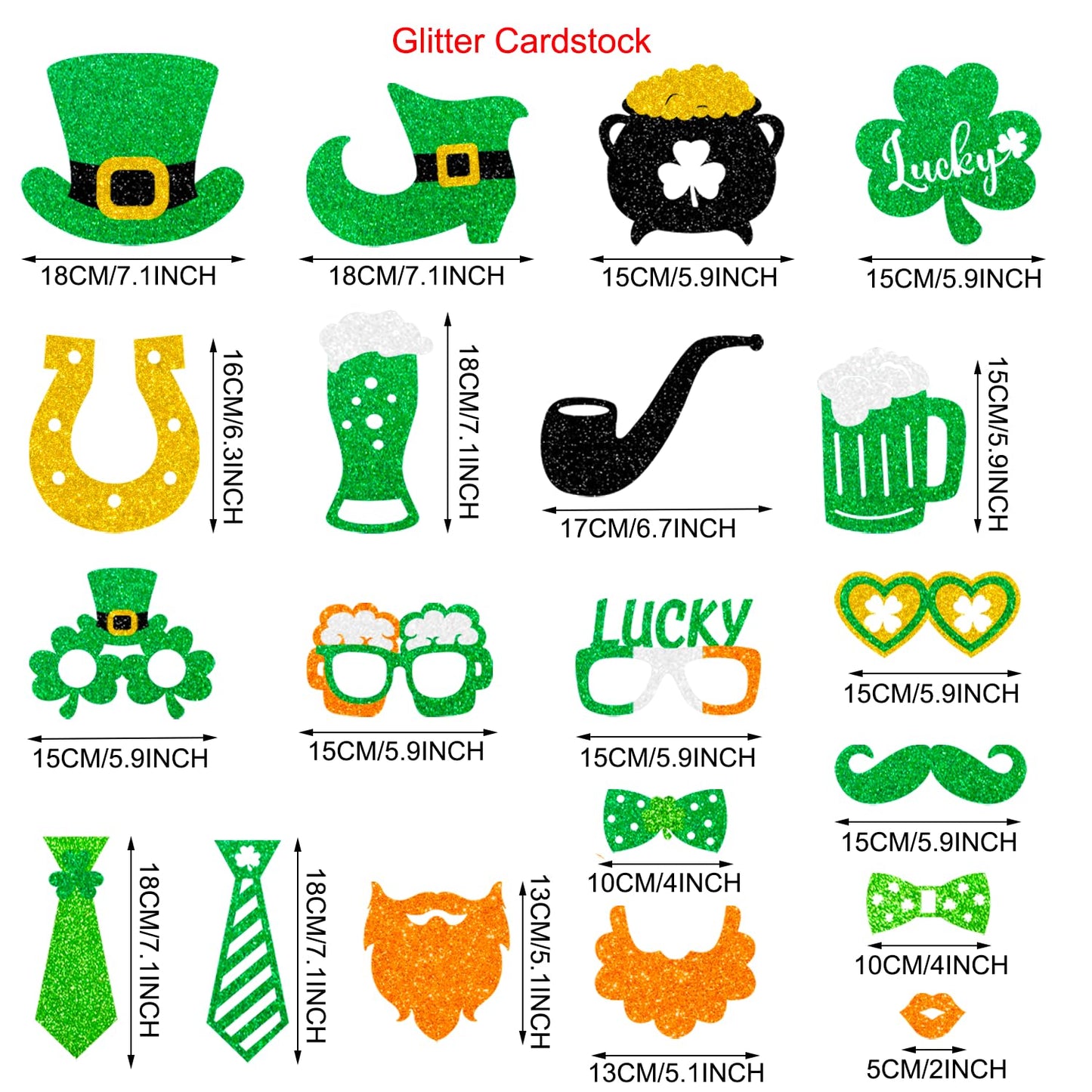 St. Patrick's Day Decorations Photo Props Saint Patricks Day Party Photo Booth Props Kit Lucky Day Friendship Themed Party Decor St. Patty Birthday Party Decoration Supplies 35 Pieces