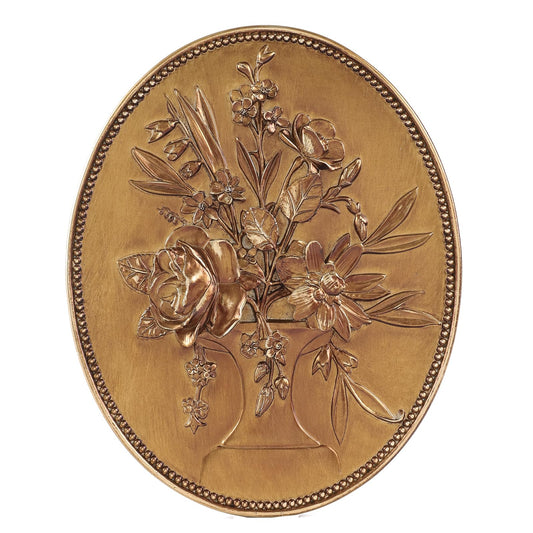 SIKOO Vintage Wall Sculptures Gold Flower Wall Art Hand Painted Ornate Wall Hanging Decoration Antique Pediment Wall Statue Ornament Decor Gallery for Kitchen Bedroom Living Room,Gold